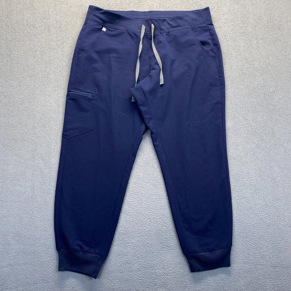 Figs Pants Womens XL/P Blue Scrub Bottom Zamora Jogger Nurse Workwear,Pockets